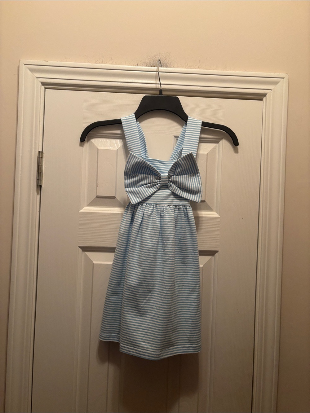 NWOT Classic Southern Smocks Blue and White Striped Bow Sundress